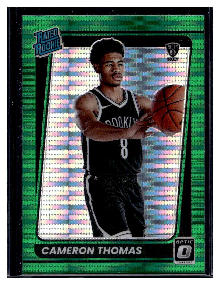 2021-22 Panini Donruss Optic Green Pulsar Prizm #153 Cameron Thomas RC (C)