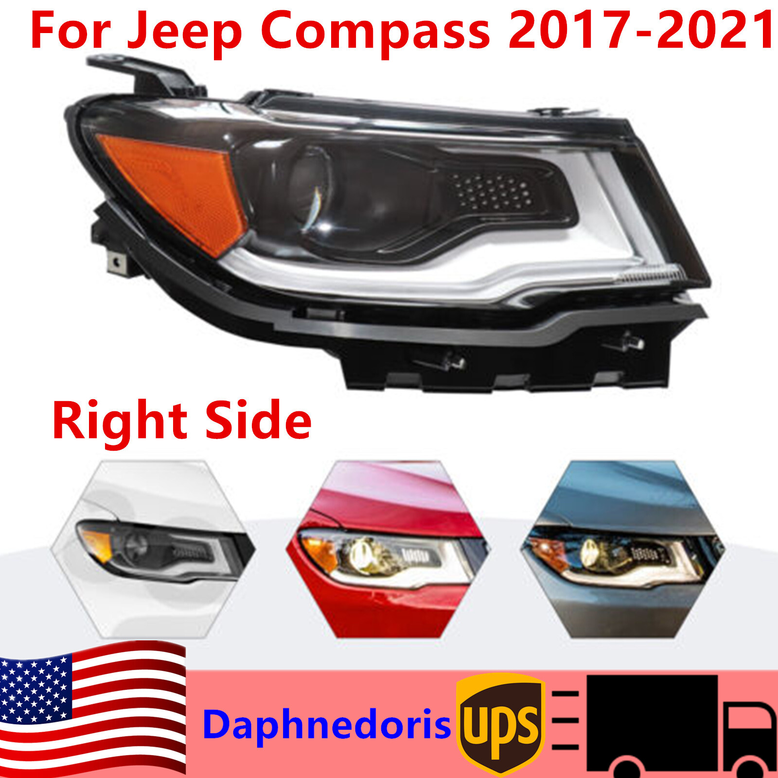2017-2021 Jeep Compass Passenger Right HID Xenon Headlight Replacement