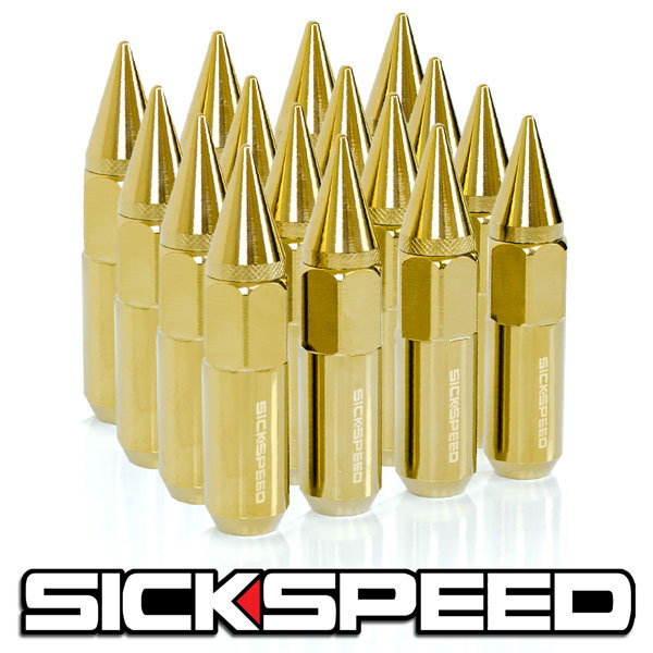 SICKSPEED 15 PC Green Spiked 60mm Aluminum Lug Nuts For Polaris Slingshot