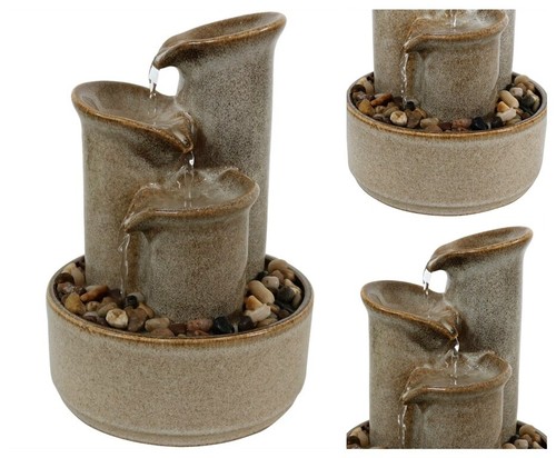 Indoor Water Fountain Tabletop Electric Portable Ceramic Tired