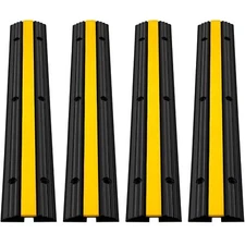 4 Pack of 1-Channel Rubber Cable Protector Ramps 22046Lbs Cable Wire Cord Cover