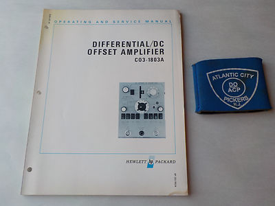 HEWLETT PACKARD C03-1803A DIFFERENTIAL/DC OFFSET AMPLIFIER SERVICE MANUAL