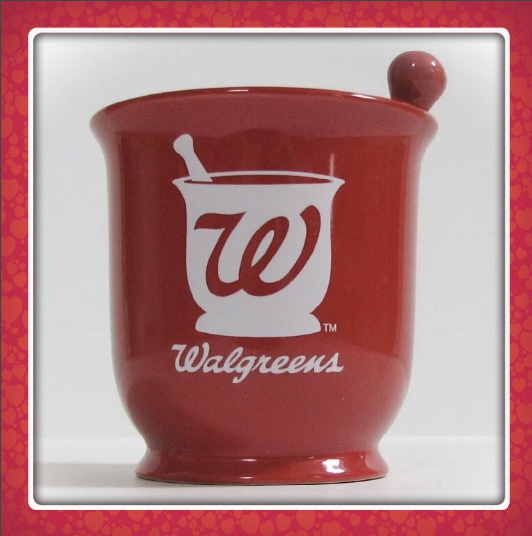 Walgreens Mortar and Pestle Red Pharmacy Coffee Cup Mug eBay