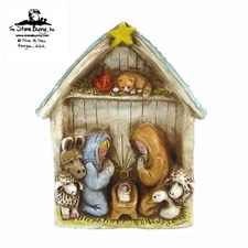 Telle M Stein NATIVITY 10" Wall Plaque #0225 Stone Bunny Inc Christmas Vtg 1993