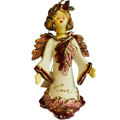 Blue Sky Clayworks Love Angel Heather Goldminc 2003 Ornament rot rosa Glocke Herz