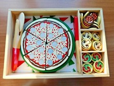 MELISSA  DOUG PIZZA PARTY WOODEN TOY/GAME FOOD KITCHEN CHILDRENS KIDS CHEESE