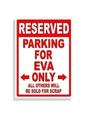 Personalized Parking Sign Wall Decal Metal Sign No Parking Customized for Eva