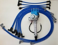 Chevy Small Block Blue Small Cap Hei Distributor 8.5mm Wires Under The Exhaust Chevy Small Block Blue Small Cap Hei Distributor 8.5mm Wires Under The Exhaust