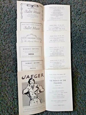 Royal Opera House, London, Royal Ballet Saison 1957 6 x Programme