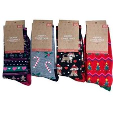Womens Girls Candy Canes Dogs Christmas Trees Gingerbread Socks Secret Santa