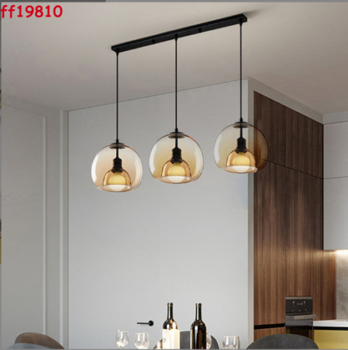Nordic Glass Ball 3 Lights Ceiling Dining Room Kitchen Led Light Lamp Pendant
