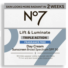 No7 Lift  Luminate Triple Action Day Cream with SPF 30 - 1.69oz NWOB