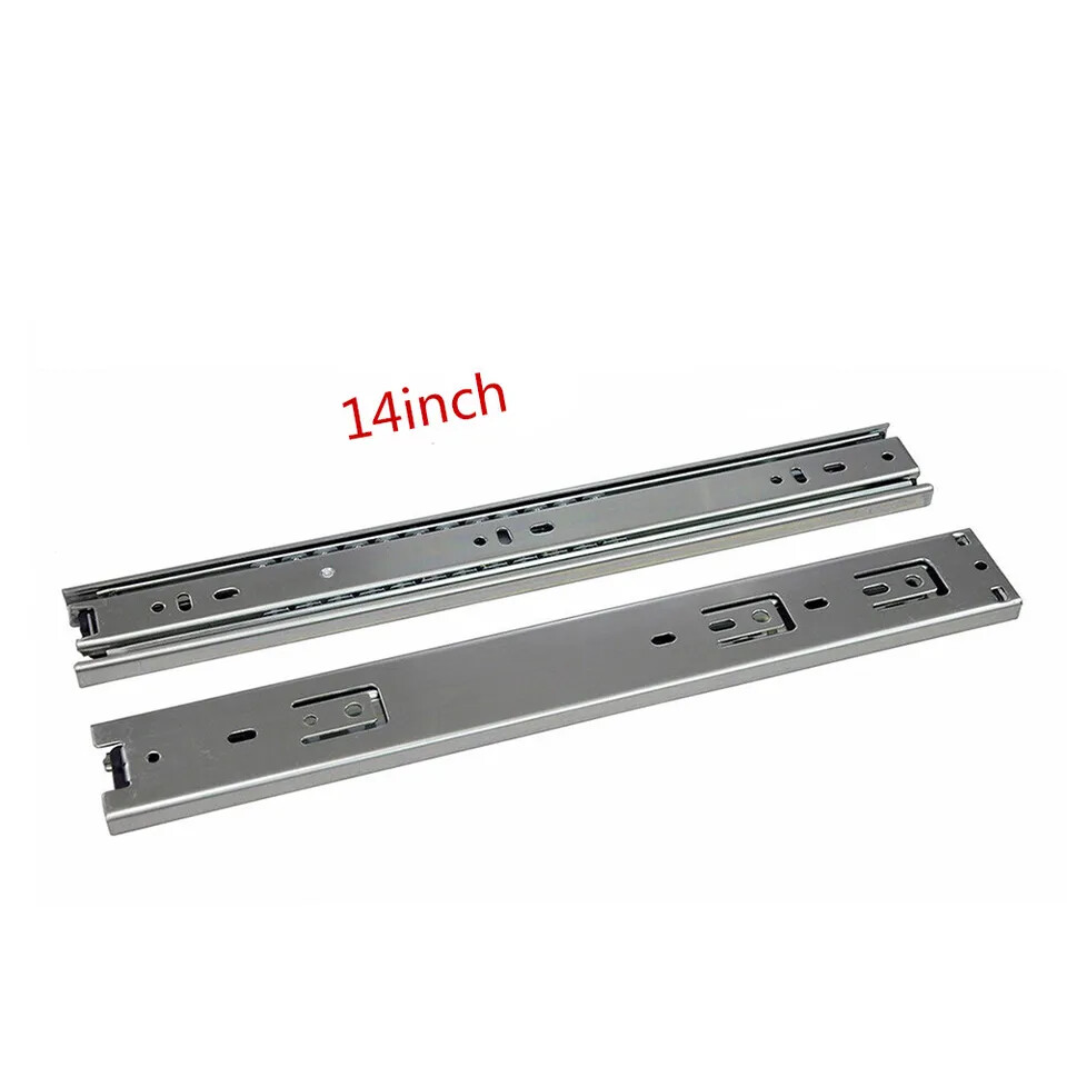 Full Extension Drawer Slides 100 lb Load Capacity Side Mount Ball Bearing Rails