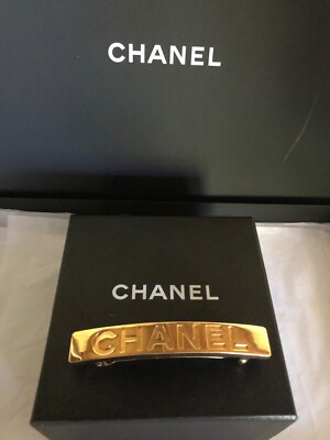 97A Vintage CHANEL シャネル バレッタ BLACKｘGOLD 97A Vintage CHANEL シャネル バレッタ BLACKxGOLD Vintage