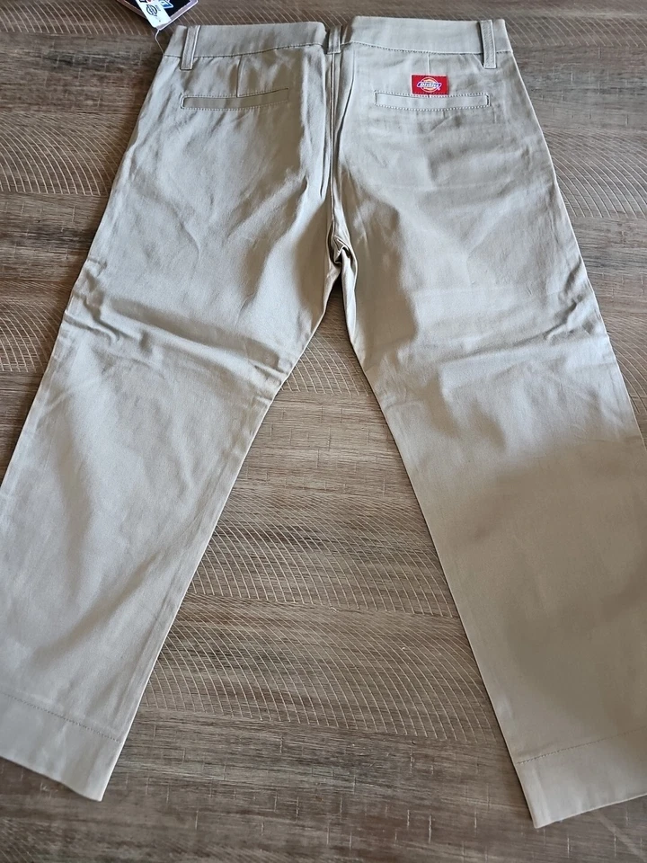 Dickies Girl's Original Classic Pant Flat Front Beige Khaki Tan Pants Size 9 Foto 4 de 4