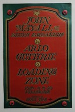 John MaYaLL  BLueSbreakerS ArLo Guthrie BG106 BiLL Graham FiLLmore 1968 Poster