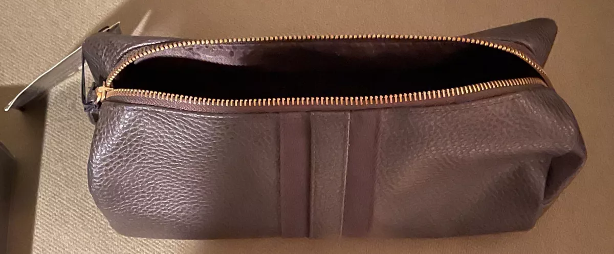 Calvin Klein Mens Toiletry Bag Brown Leather New with Tags