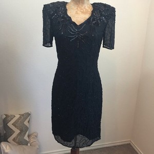 black beaded dress short