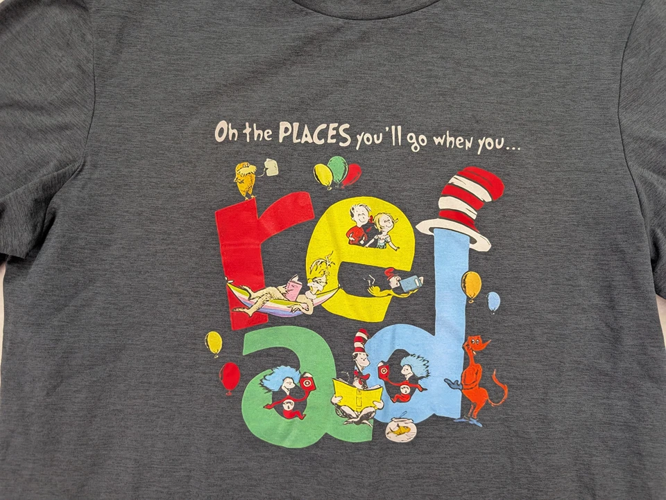 Camiseta para mujer Oh The Places You'll Go When You Read talla XL gris Foto 3 de 4