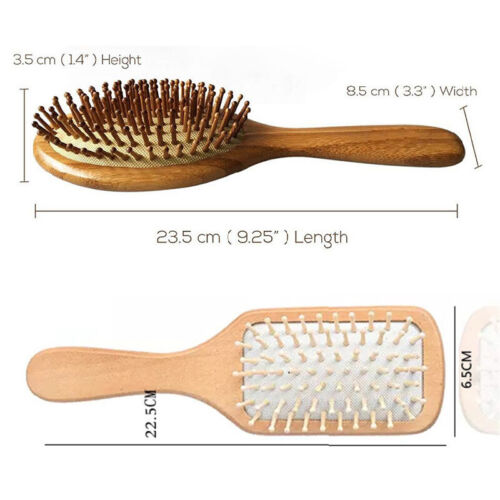 Natural Bamboo Wooden Hair Brush Anti-Static Head Meridian Massage Combs UK  | eBay
