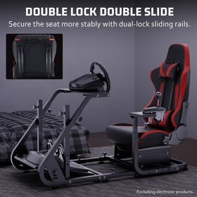 Hottoby Racing Simulator Cockpit With Red Seat Compatible Fits Logitech G920 G29