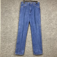 Wrangler Men Tag Size 33 x 34 Medium Wash USA Denim Blue Jeans Vintage EUC