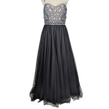 Blondie Nites by Stacy Sklar Strapless Embellished Formal Gown Black Size 11