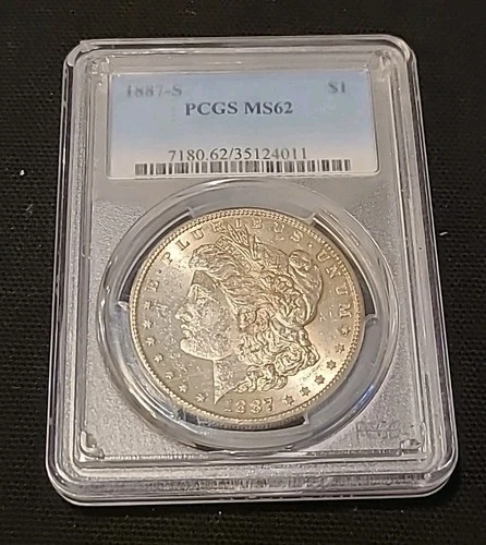 Morgan Silver Dollar 1887-S PCGS MS 62