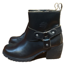 Size 8 Harley-Davidson Women's Lalanne Black Harness Boots D84686