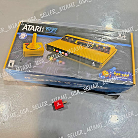 2025 Atari 2600+ PAC-MAN Edition Console Wireless Joystick Yellow +Power Adapter