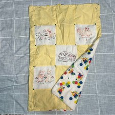 Vintage Baby Blanket Farm Animals Clowns Quilt 80s 90s Baby Quilt