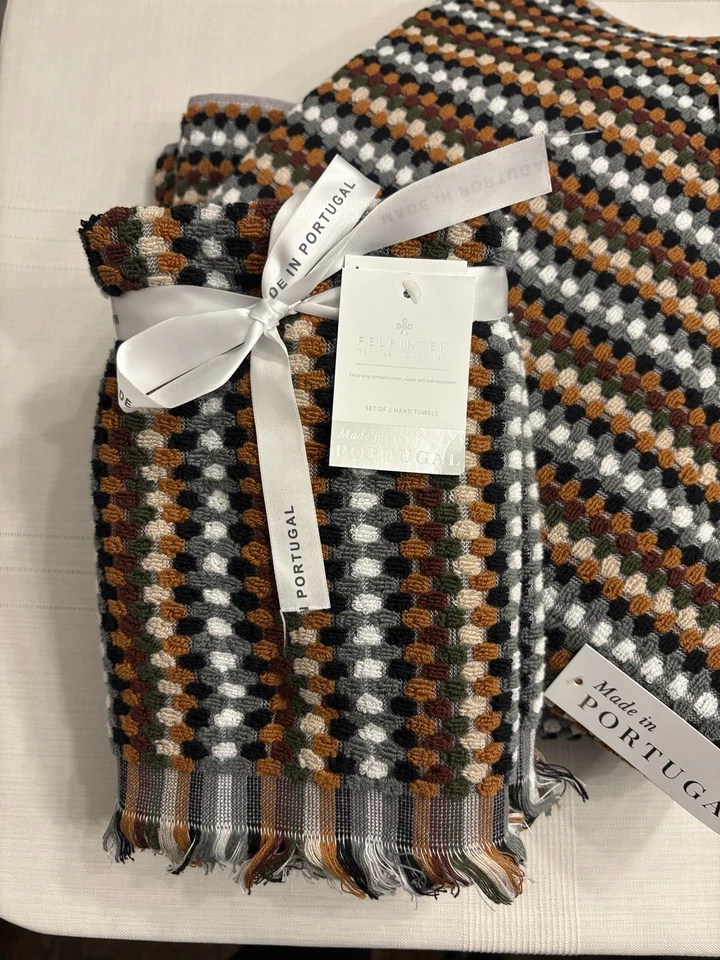 Felpinter 100% Cotton Soft Absorbent 2 Bath 2 Hand Towels Set Made In Portugal - image 3 of 4