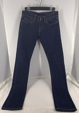 RRL Ralph Lauren Double RL Slim Fit Dark Wash Jeans 27x33 Womens Button Fly