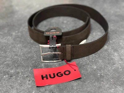 NEU❗️ HUGO Mirto Sz35 Herren Braun Gürtel 100 % Naturleder Metallschließe 115 - Bild 1 von 4