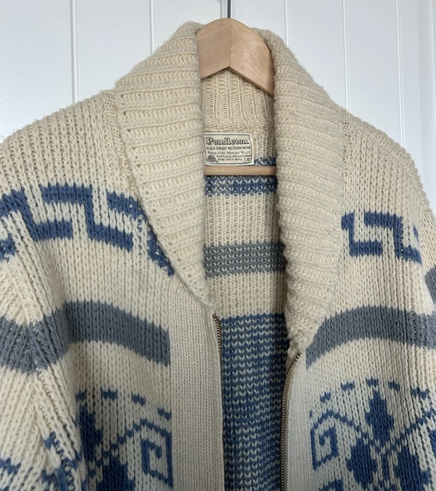 VTG 70s Pendleton Wool Cowichan Sweater High Grade Western S - Image 4 of 4