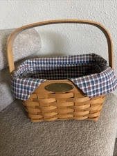 Longaberger Dresden Basket 2002 Edition*Liner*Protector LIMITED TOUR SET Vintage