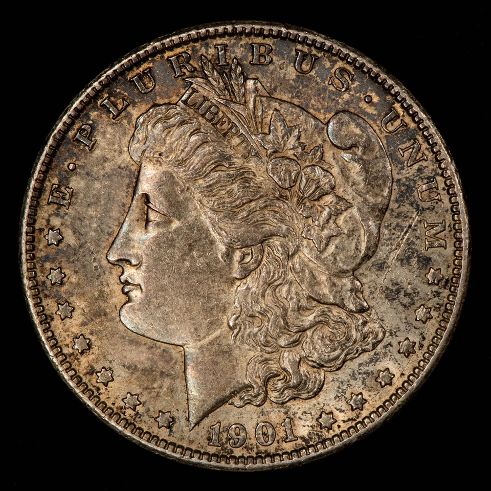 1901-S $1 Morgan Silver Dollar - Original Toning - AU+ - SKU-D7209 - Image 3 of 4