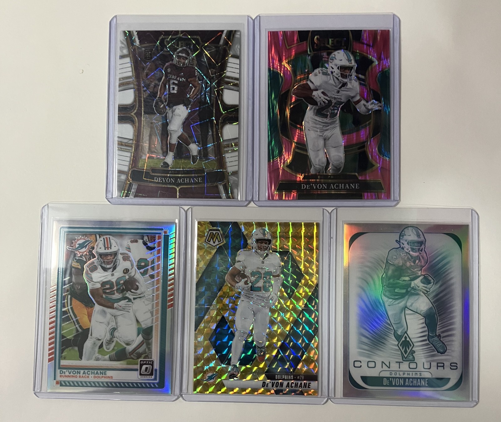 2023 Select Draft Picks Devon Achane Concourse White Lazer Prizm RC #20(Lot5)