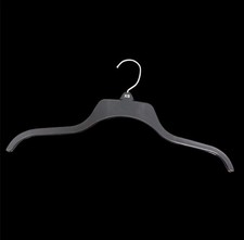 Pack of 10 Black Plastic Clothes Hangers Metal Hook Durable Slim Closet NEW