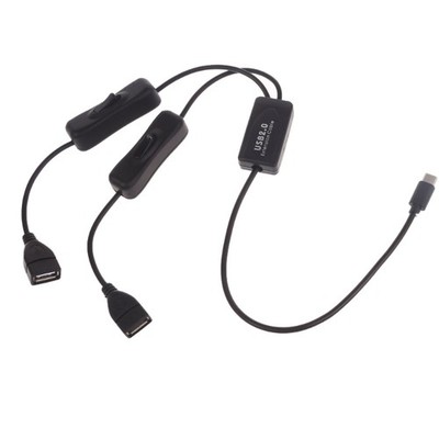 Portable USB Type-C Cable with Switches for Easy Charging and Syncing Data