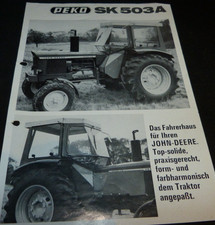 Kabina Peko SK 503 A do ciągnika John Deere broszura stara technika rolnicza