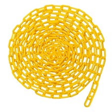 Yellow Plastic Chain 25Ft, 1.42" Link, High Visibility Plastic Chain Barrier for
