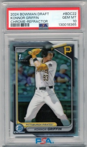 2024 BOWMAN DRAFT CHROME REFRACTOR KONNOR GRIFFIN 1st RC #BDC-22 PSA 10 HOT🔥