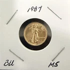 Rare uncirculated 1987 US Gold Eagle 1/10th oz $5 beautiful Coin! key date
