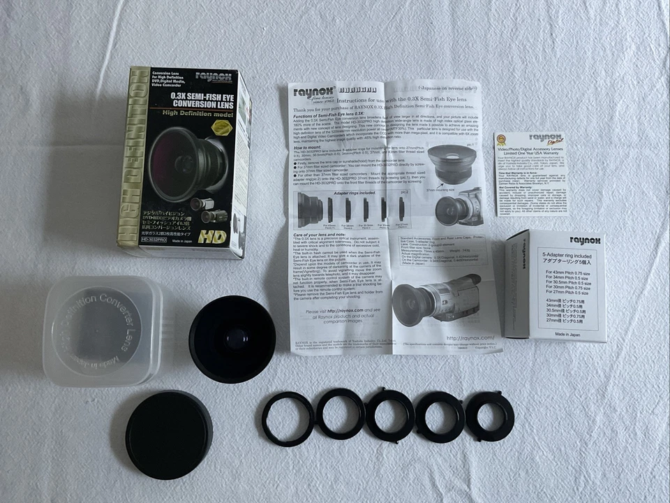 Raynox 0.3x High Def Semi Fisheye Conversion Lens 37mm Filter HD-3032PRO Vintage - Image 2 of 4