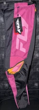 378-83203 FLY RACING WOMEN'S F-16 PANTS BLACK/MAUVE/YELLOW SZ 03/04