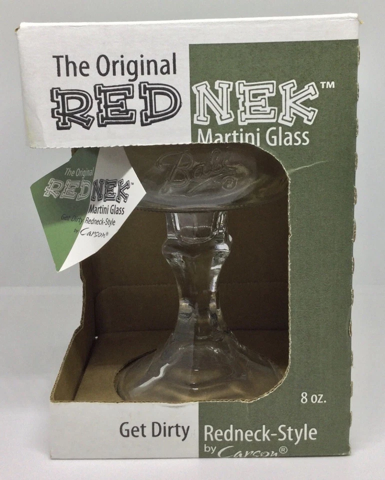 原装 Redneck 8 盎司马提尼玻璃 Carson 出品 - 球/梅森罐带盖 — 第 2/4 张图片