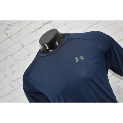 Under Armour Shirt Tech Tee Mens Size Large Performance HeatGear Gym Blue