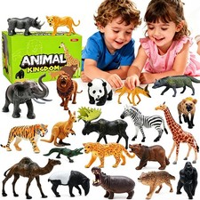 Safari Animals Figures Toys, Realistic Wild Zoo Animal Figurines, Plastic Afr...