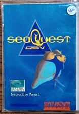 SeaQuest DSV SNES game with manual, dust cover, cartridge tray, and protector
